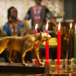 A Group Of People Celebrating The Holidays